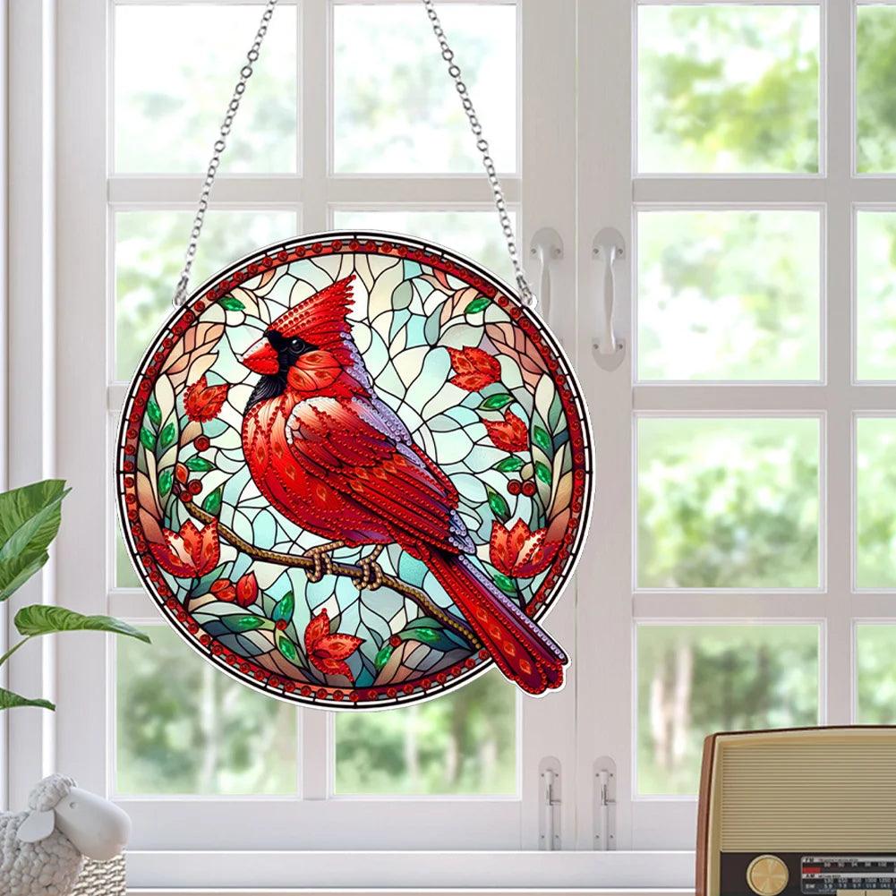 Accessoires - Dekorativer Wandbehang(Roter Vogel) - diamondspainting