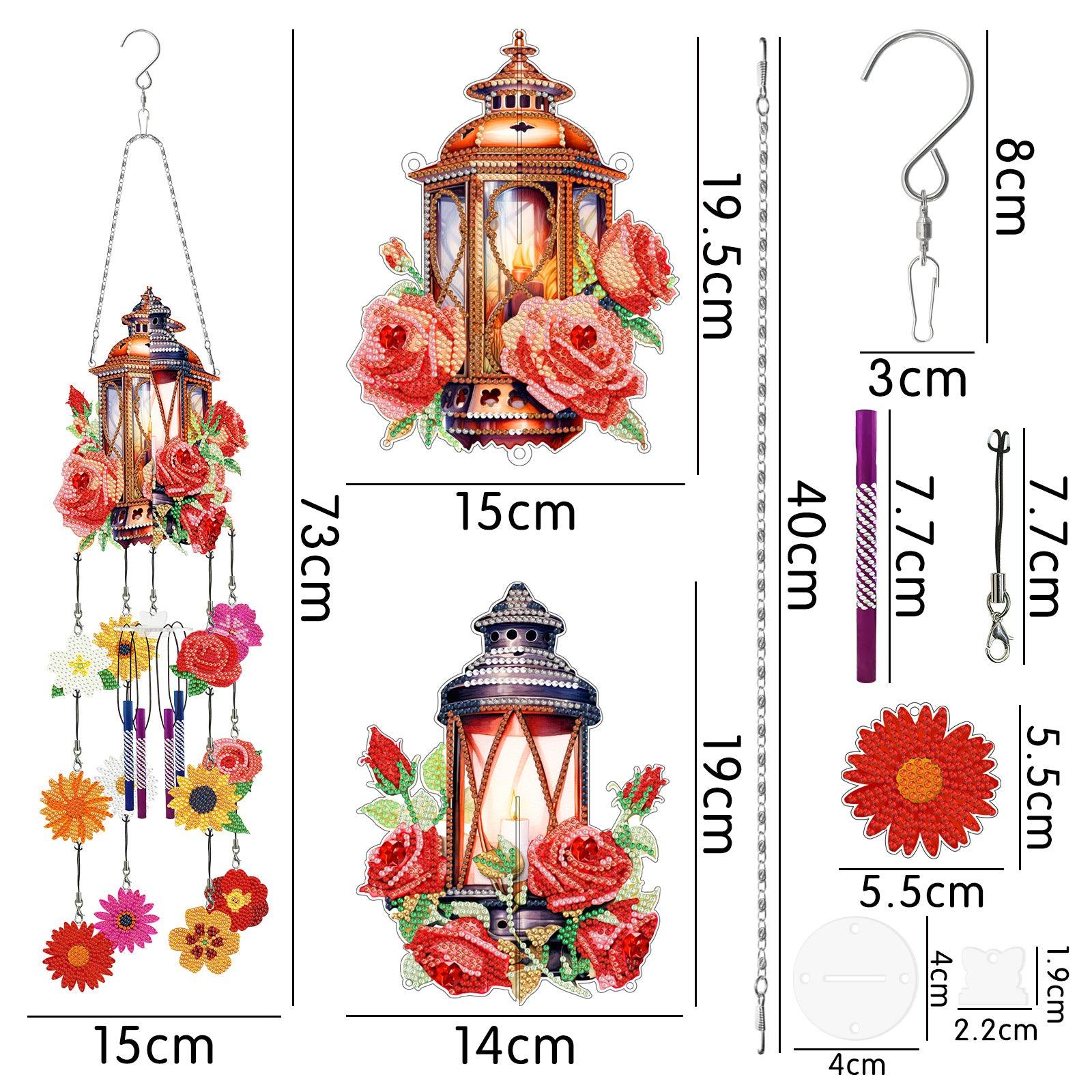 Accessoires - Hängende Windspiele (Blumenhaus) - diamondspainting