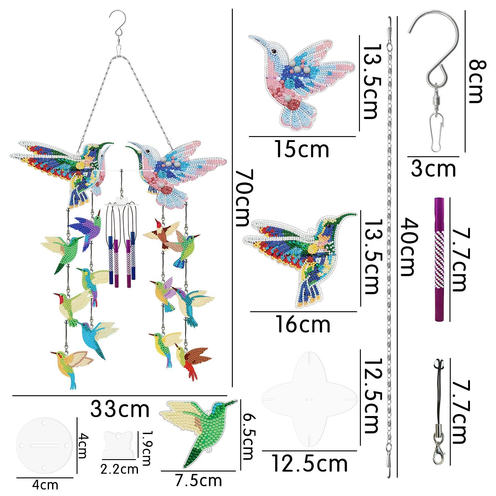 Accessoires - Hängende Windspiele (Fliegende Vögel) - diamondspainting