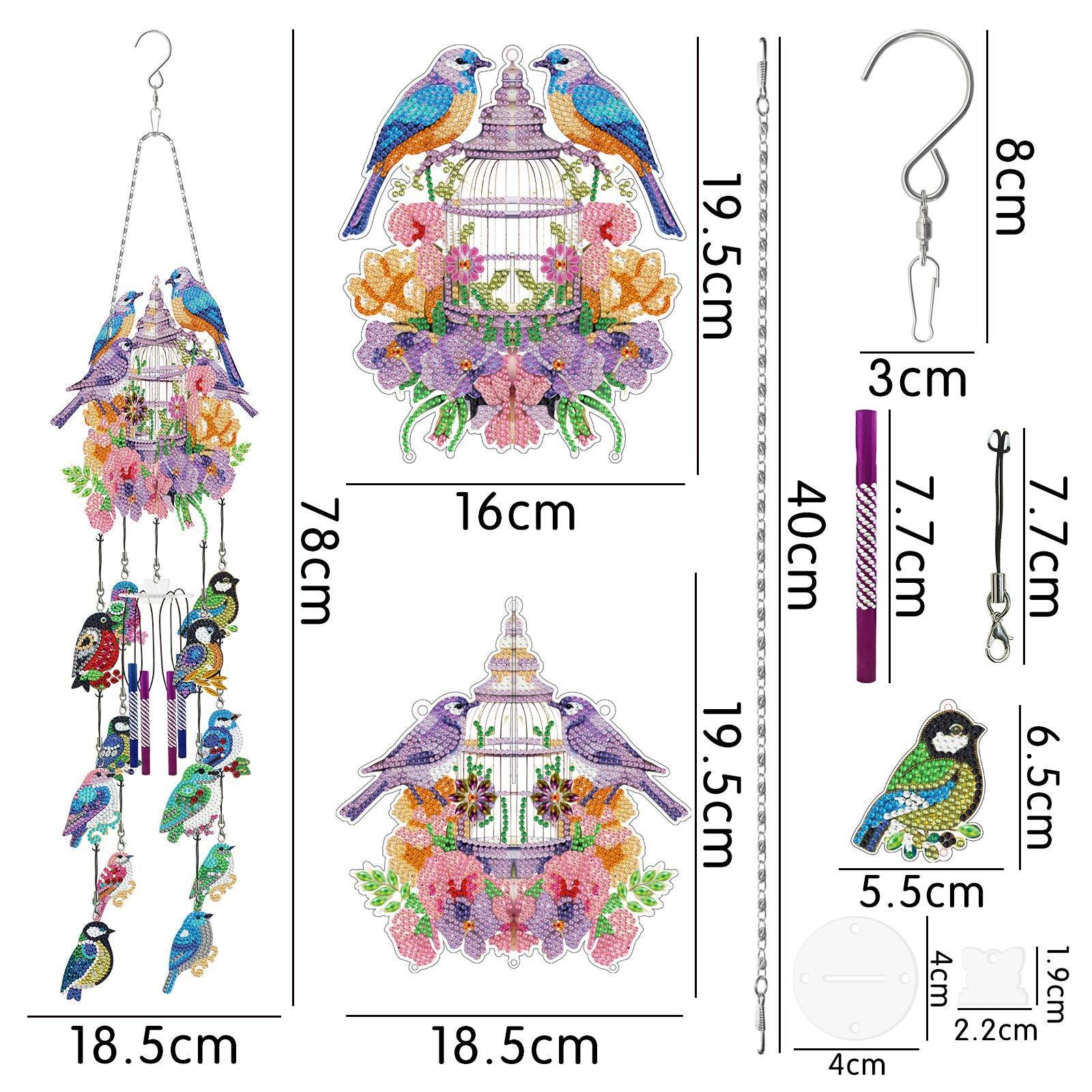 Accessoires - Hängende Windspiele (Vogel) - diamondspainting