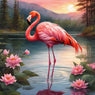 Diamond Painting-See und Flamingos