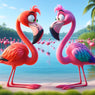 Diamond Painting-Flamingos schauen einander an