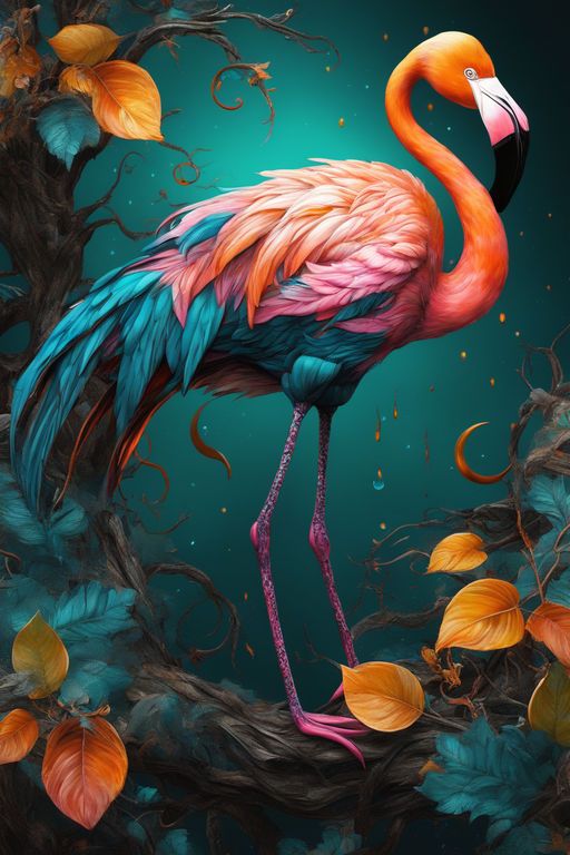 AB Diamond Painting-Bunter Flamingo