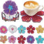 Diamond Painting-10x Bunte Blumen Untersetzer