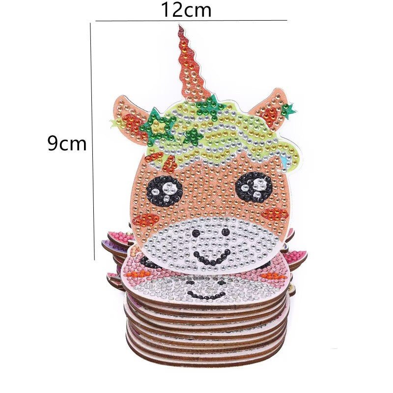 Diamond Painting-10x Einhorn Untersetzer