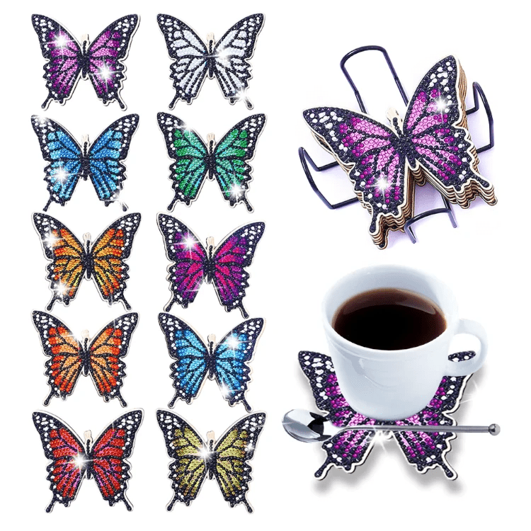 Diamond Painting-10X Schmetterling Untersetzer Set - Jetzt bei diamondspainting kaufen