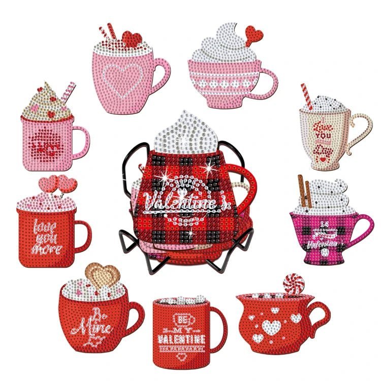 Diamond Painting-10x Valentinstag Untersetzer - Jetzt bei diamondspainting kaufen