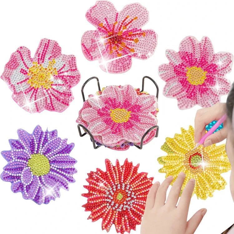 Diamond Painting-6X Blumen Untersetzer - Jetzt bei diamondspainting kaufen