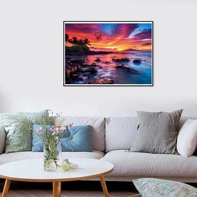 Diamond Painting-Abendrot am Ozean