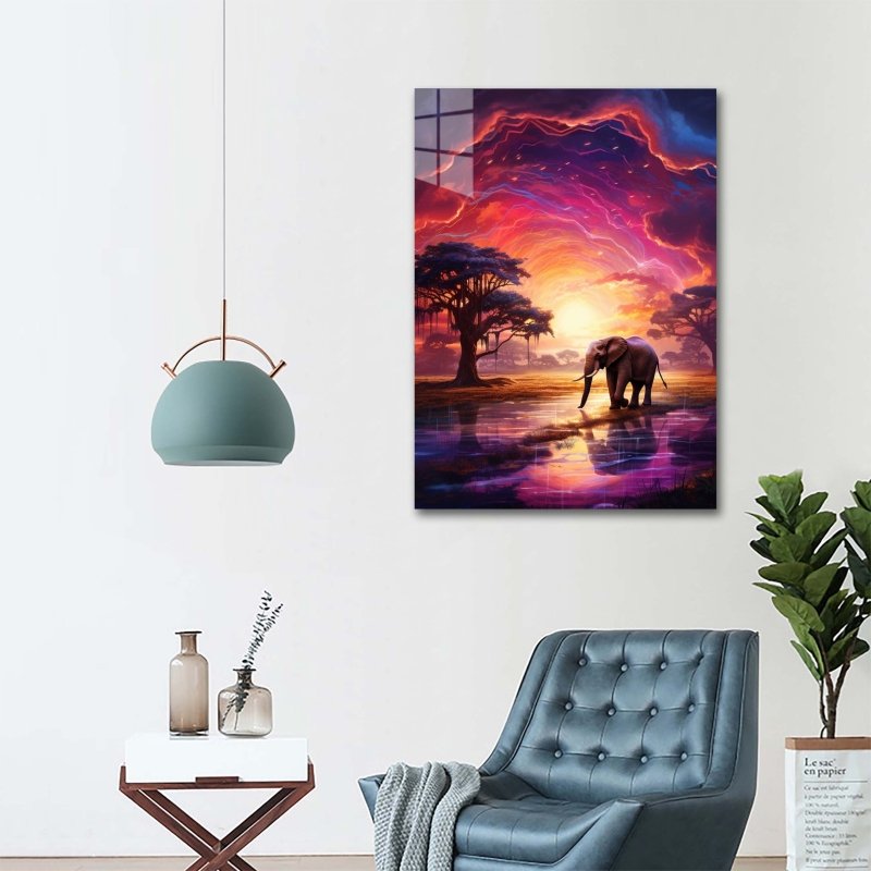 Diamond Painting- Afrikanischer Elefant im Farbenrausch