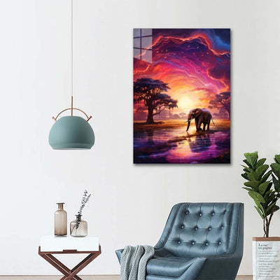 Diamond Painting- Afrikanischer Elefant im Farbenrausch