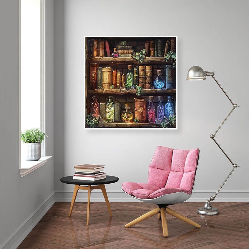 Diamond Painting-Alte Bücher & Zaubertränke