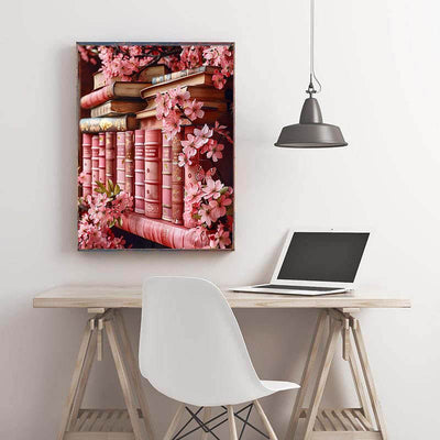 Diamond Painting-Bibliothek der Kirschblüten