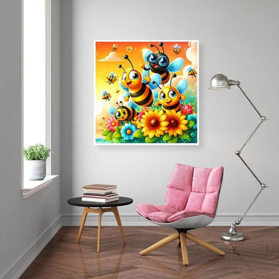 Diamond Painting-Bienen, die den Daumen hoch zeigen