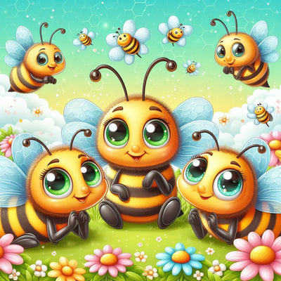 Diamond Painting-Bienen, die miteinander plaudern - Jetzt bei diamondspainting kaufen