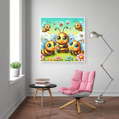 Diamond Painting-Bienen, die miteinander plaudern