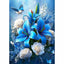 Diamond Painting-Blaue Lilien und weiße Rosen