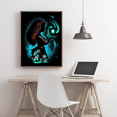 Diamond Painting-Blaue Schmetterlinge auf weißer Rose