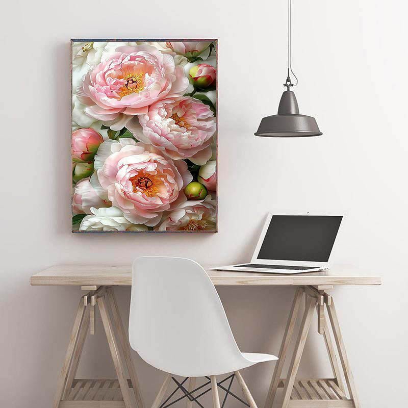 Diamond Painting-Blühende Pfingstrosenpracht