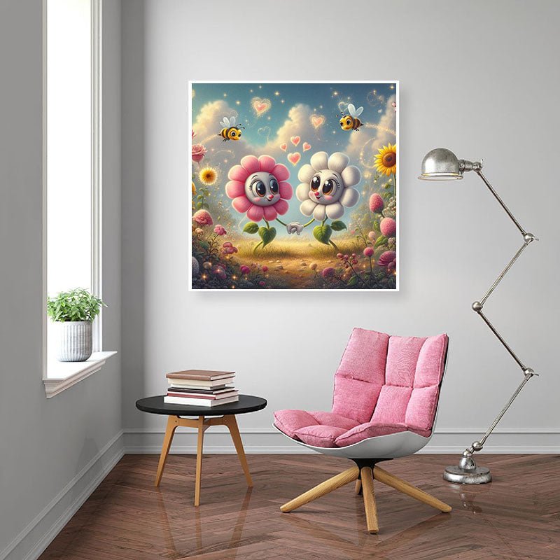 Diamond Painting-Blumen Liebe Freunde