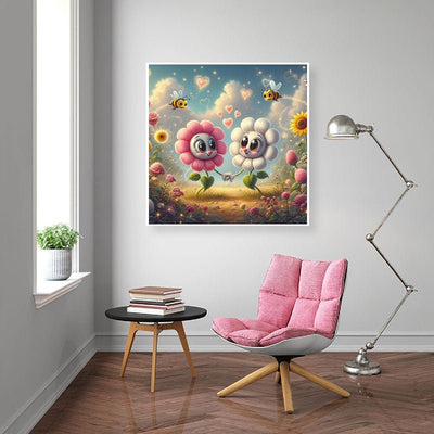 Diamond Painting-Blumen Liebe Freunde