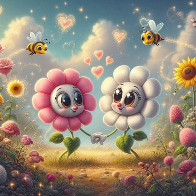 Diamond Painting-Blumen Liebe Freunde