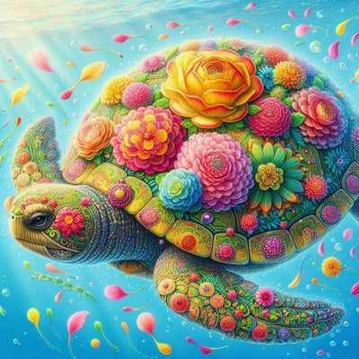 Diamond Painting-Blumentraum Schildkröte