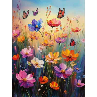 Diamond Painting-Blumenwiese im Frühling