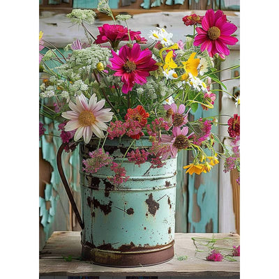 Diamond Painting-Blütenpracht im Retro-Stil