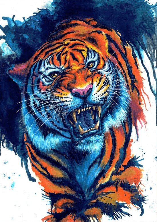 Diamond Painting - Brüllender Tiger - diamondspainting