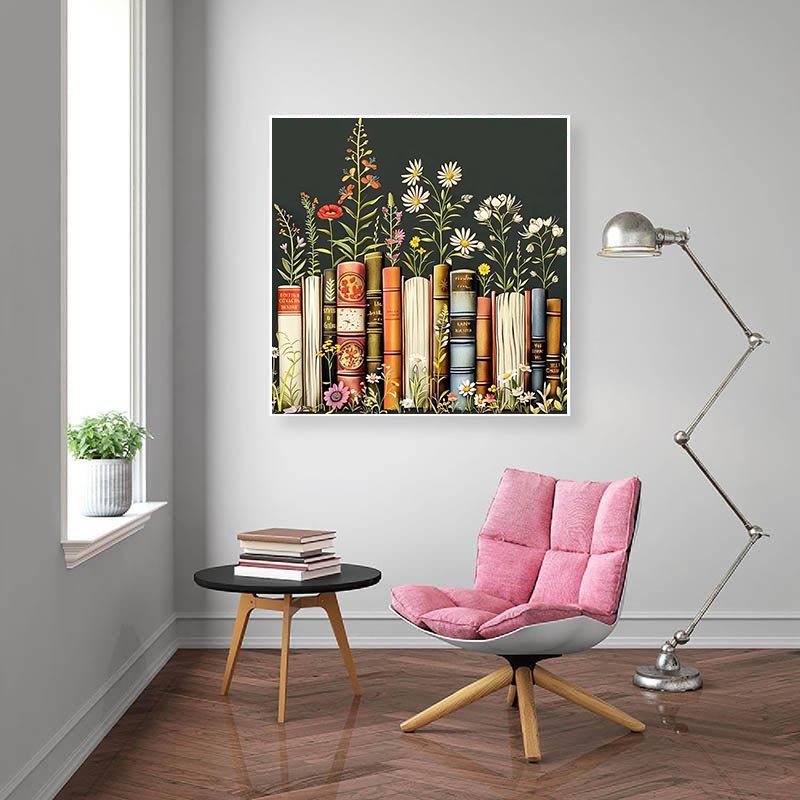 Diamond Painting-Bücher und Natur vereint