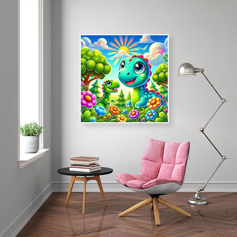 Diamond Painting-Bunte Dino-Abenteuer