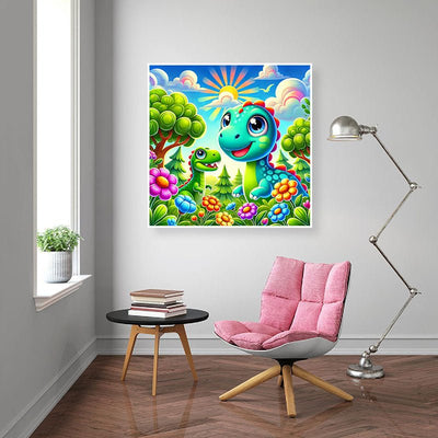 Diamond Painting-Bunte Dino-Abenteuer