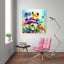 Diamond Painting-Bunte Frösche auf Zauberpilzen