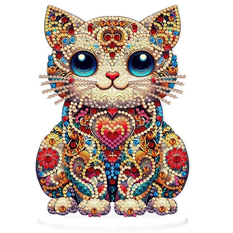 Diamond Painting-Bunte Katze Aufsteller - Jetzt bei diamondspainting kaufen