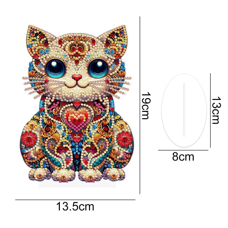 Diamond Painting-Bunte Katze Aufsteller