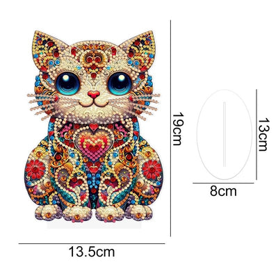 Diamond Painting-Bunte Katze Aufsteller