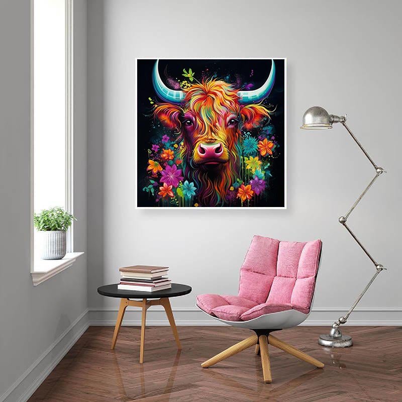 Diamond Painting-Bunte Kuh