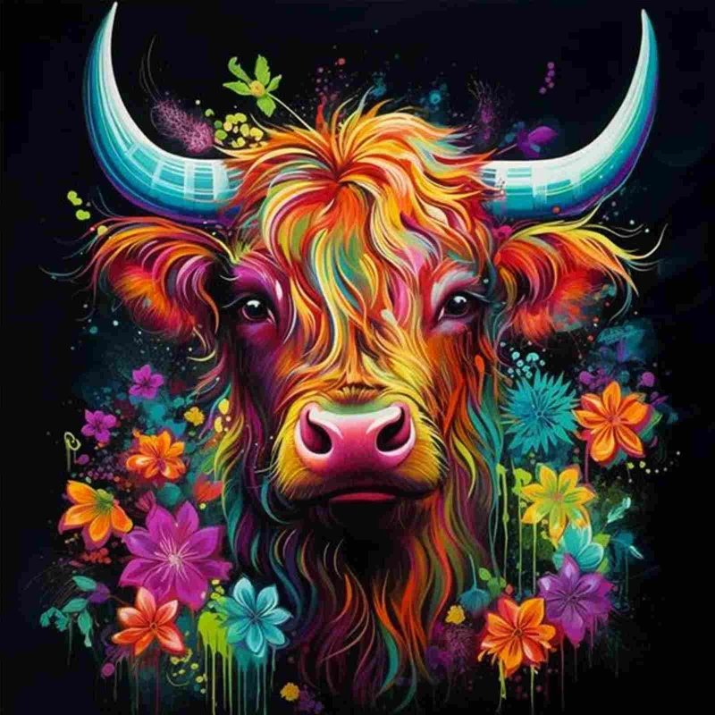 Diamond Painting-Bunte Kuh