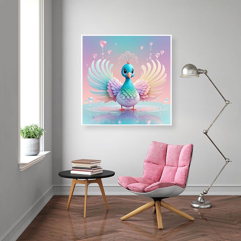 Diamond Painting-Bunte Liebes-Taube