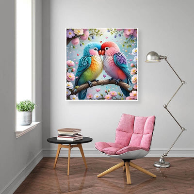 Diamond Painting-Bunte Liebesvögel