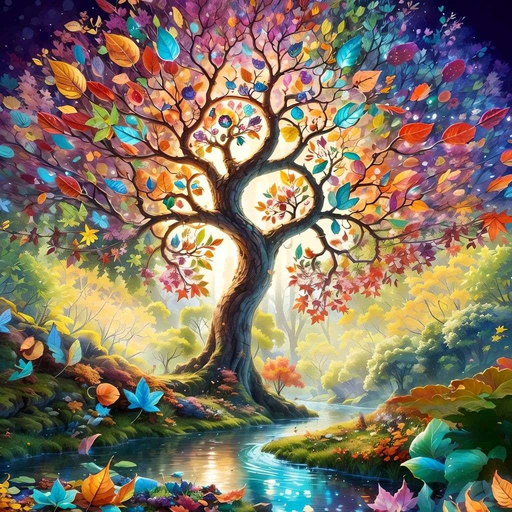 Diamond Painting-Bunter Baum - Jetzt bei diamondspainting kaufen