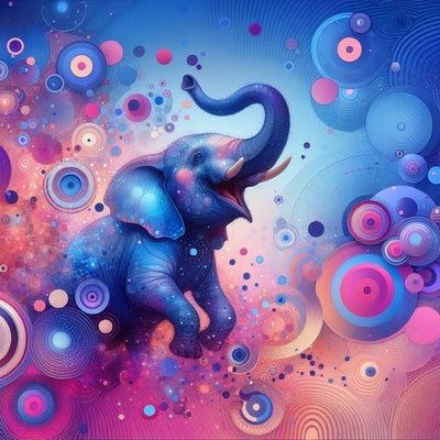 Diamond Painting-Bunter Traum-Elefant