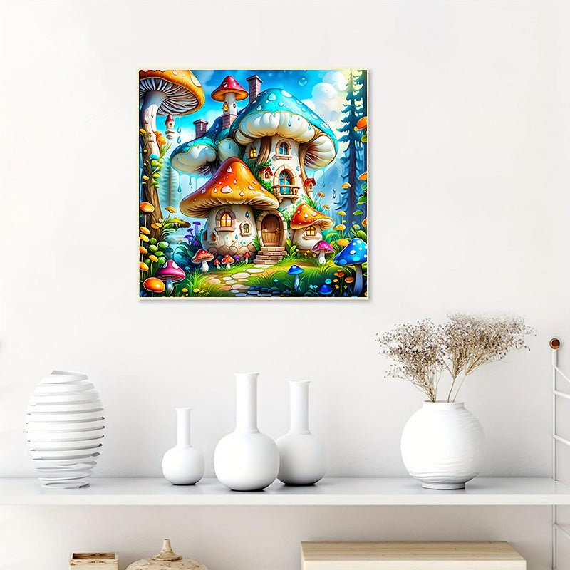 Diamond Painting-Buntes Pilzhaus