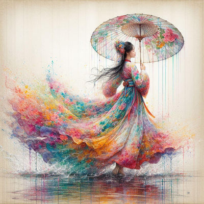 Diamond Painting-Das Mädchen mit dem Regenschirm - Jetzt bei diamondspainting kaufen