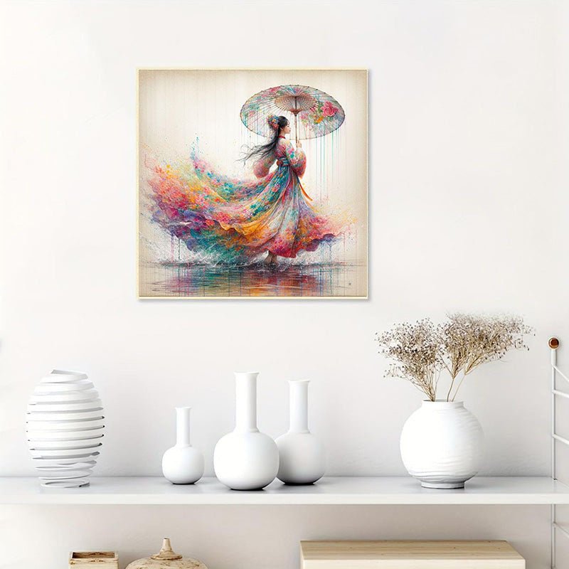 Diamond Painting-Das Mädchen mit dem Regenschirm