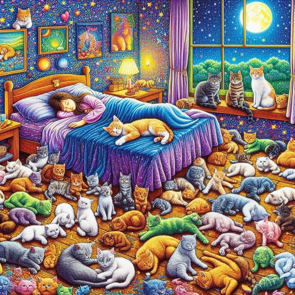 Diamond Painting - Das Mädchen und die Katze - diamondspainting