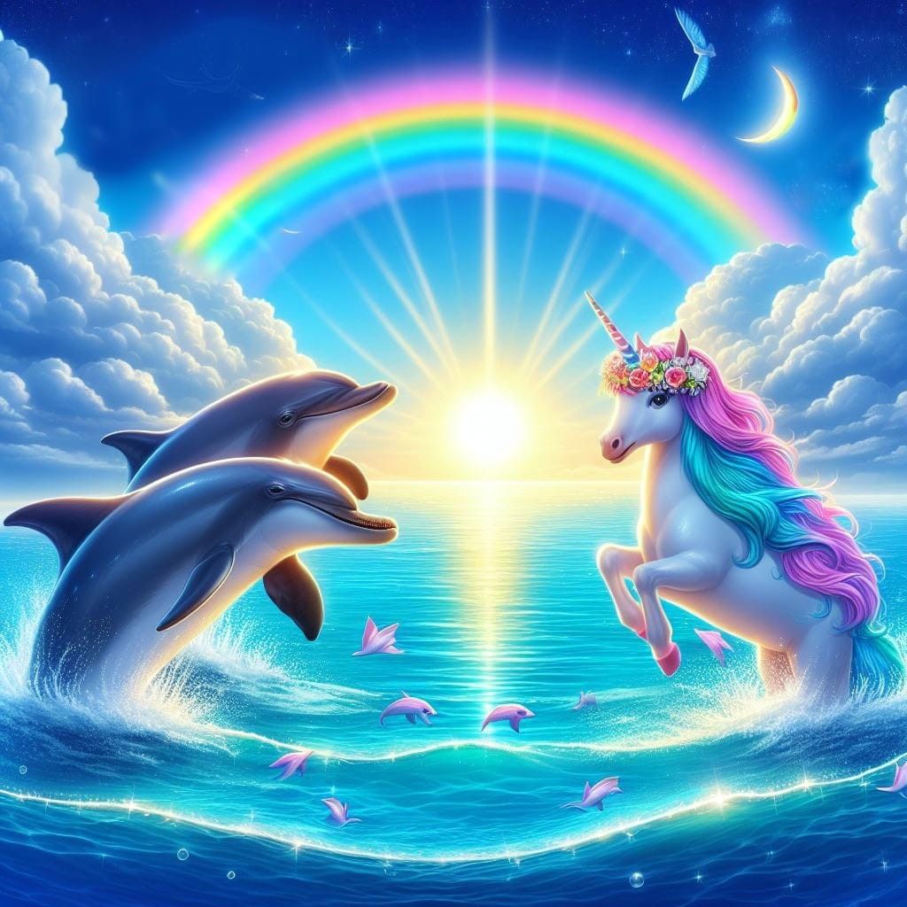 Diamond Painting - Delfin und Einhorn - diamondspainting