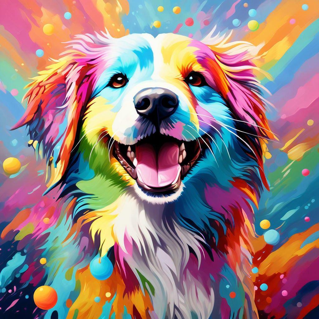 Diamond Painting - Der bunte Border Collie - diamondspainting