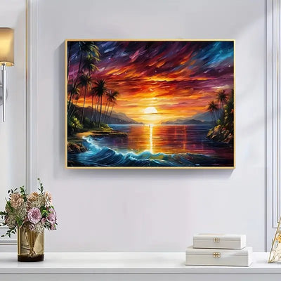 Diamond Painting-Der Strand bei Sonnenuntergang - Jetzt bei diamondspainting kaufen